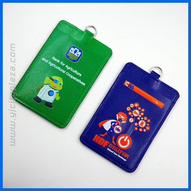 ซองหนังใส่บัตร พิมพ์โลโก้ ด้วยระบบ UV