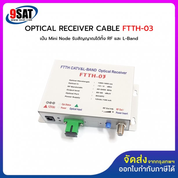 OPTICAL RECEIVER CABLE MINI NODE รุ่น FTTH-03 (รับสัญญาณได้ทั้ง RF และ L-Band)