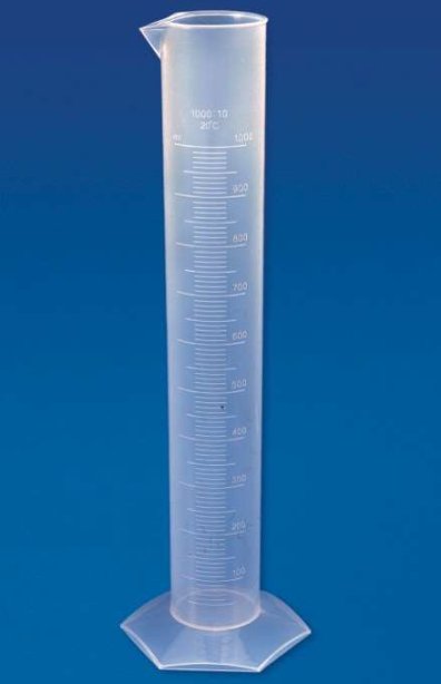 กระบอกตวงพลาสตกใสฐานเหลยม  ( PP )