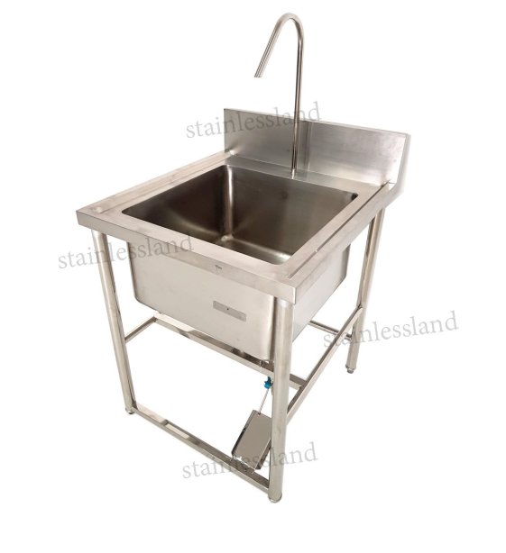 ซิงค์ 1 หลุม  พร้อมเท้าเหยียบ