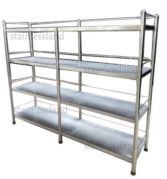 ชั้นวางสแตนเลส   4 ชั้น ทึบ+กันตก