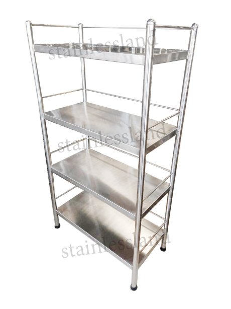 ชั้นวางของสแตนเลส อเนกประสงค์ 4 ชั้นทึบ