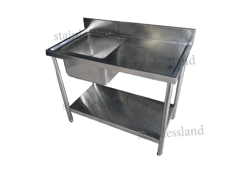 ซิงค์ 1 หลุม พร้อมที่พัก ( มีชั้นวางด้านล่าง )