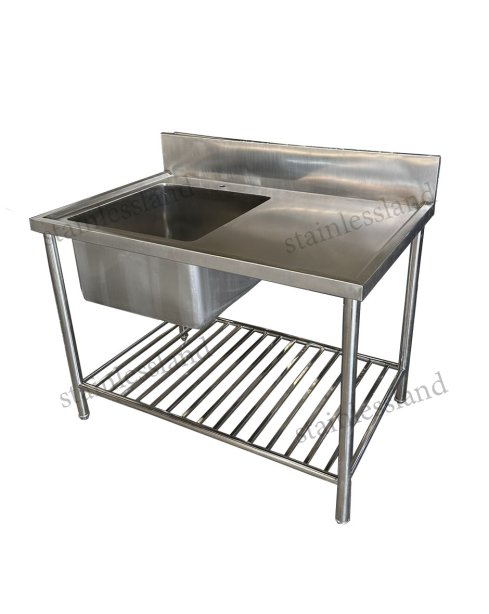 ซิงค์ 1 หลุม พร้อมที่พัก ( มีตะแกรงชั้นวางด้านล่าง )