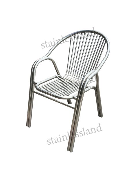เก้าอี้พนักพิง สแตนเลส ความสูงรวมที่พัก 80cm.
