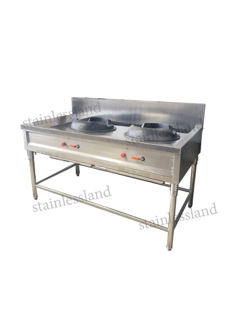 เตาจีนสแตนเลส 2 หัว