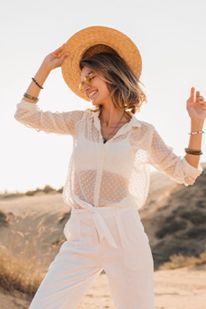 See-through Loose  Fit Sheer Blouse