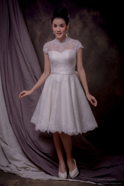 ชุดหมั้นเดรสสั้น สี OFF WHITE ทรงA  Minimal ชุดที่  5