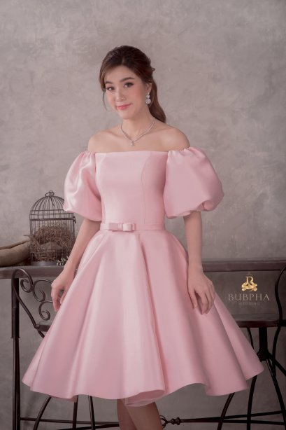 ชุดหมั้นเดรสสั้น สีชมพู มิคคาโด้ ชุดที่ 5