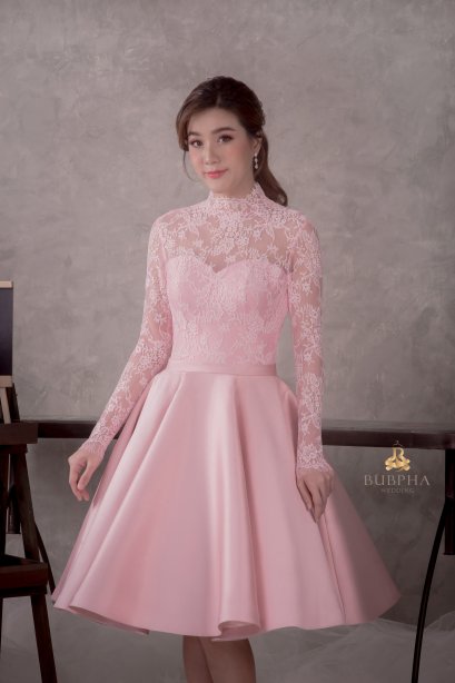ชุดหมั้นเดรสสั้น สีชมพู มิคคาโด้ ชุดที่ 4