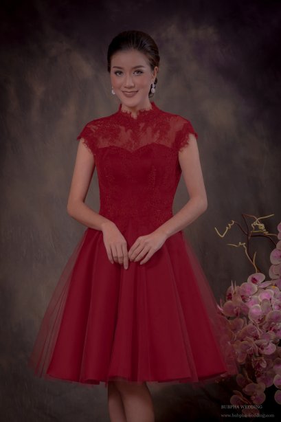 ชุดหมั้นเดรสสั้น สีแดง เซทที่ 1