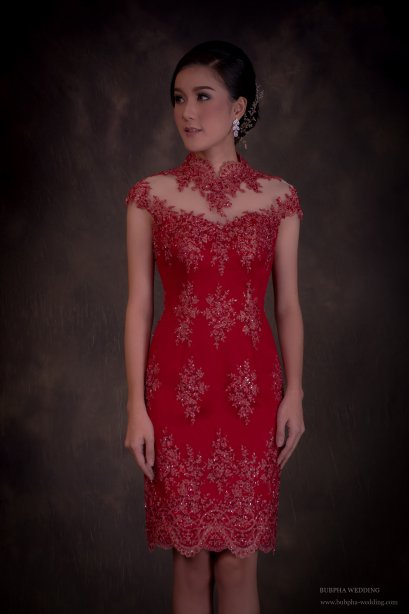ชุดหมั้นเดรสสั้น สีแดง  ชุดที่  11