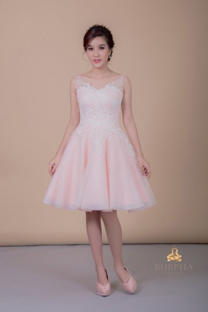 ชุดหมั้นเดรสสั้น สี โอรส