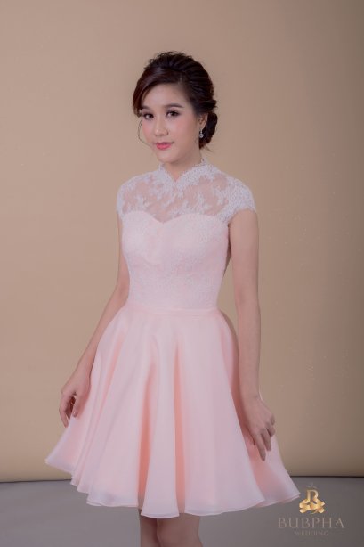 ชุดหมั้นเดรสสั้น สี โอรส