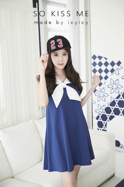 Marine Tie-up Dress DI8701