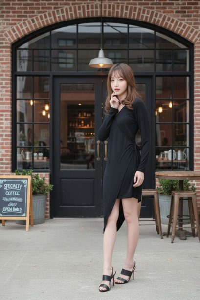 Line Deep Bodycon Dress