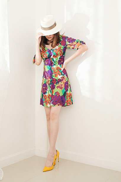 D11303 Tropical Blossom Dress