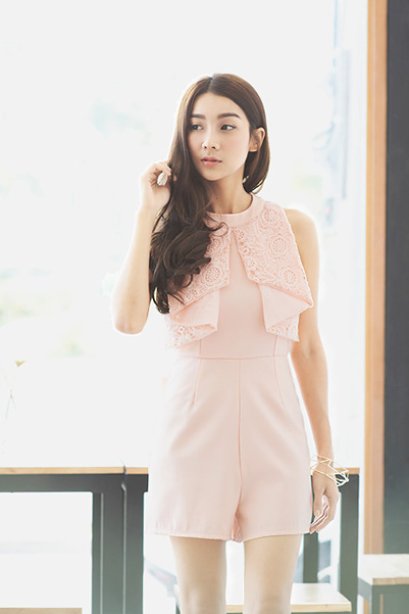 Vertical Floral Lace Playsuit - dear juliet