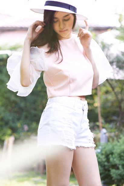 Sheer Flared Organza Top