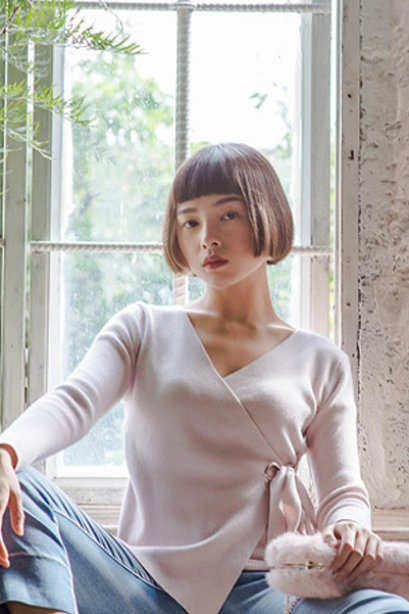 Melange Pink Nude Knit Top