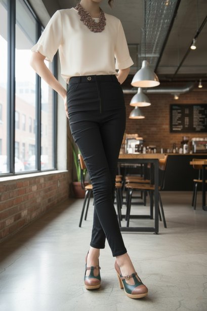 BI7311 Classic High Waist Trousers - Vanille