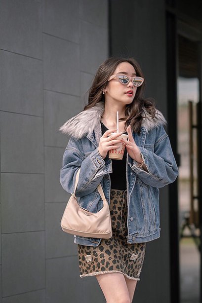 O12401 Charlotte Denim Jacket- Light Grey (New Color)