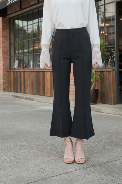 B10307 Front Slit Pintuck Trousers