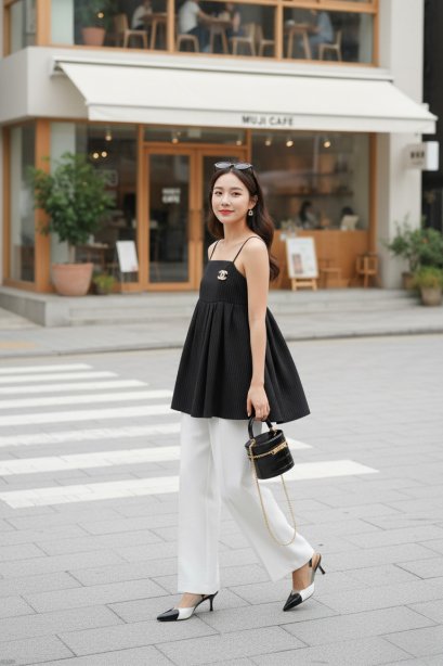 D8603 Docket With Striped Dress