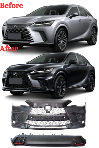 ชุดบอดี้รถสำหรับ Lexus RX RX350h RX450h 2023 202 4อัพเกรด RX500h ดัดแปลง F-Sport กันชนหน้าสปอยเลอร์หลังสปอยเลอร์หลัง