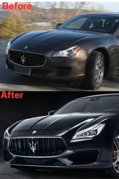 ชุดแปลงพร้อมกันชนและไฟ LED สำหรับ Maserati Quattroporte 2013-2016 อัพเกรดเป็นรุ่น GTS