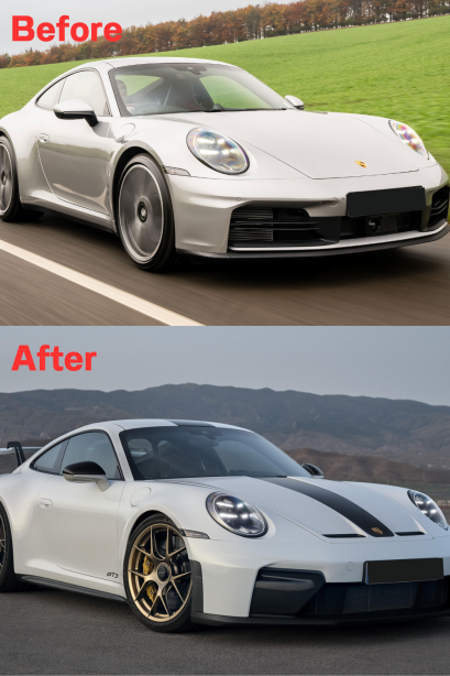 ชุดแต่งบอดี้คิตกันชนหน้า สำหรับ Porsche 911 รุ่น 991.1 991.2 อัพเกรดดีไซน์เป็น GT3 facelift