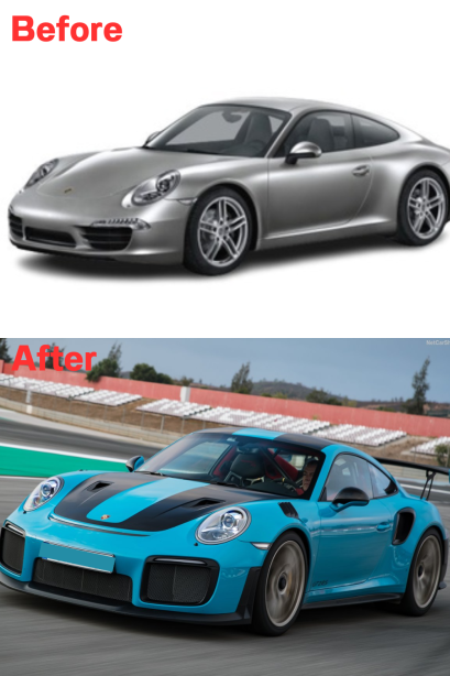 ชุดแต่งบอดี้คิตสำหรับ Porsche 911 991 รุ่น 2011-2018 อัพเกรดดีไซน์เป็น GT2 RS facelifts