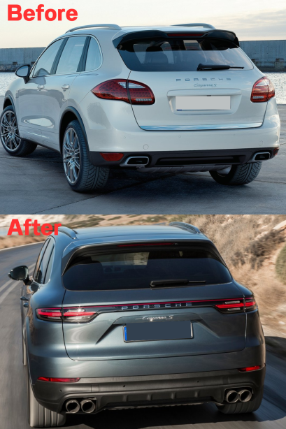 ชุดแปลงท้ายและไฟท้าย LED สำหรับ Porsche Cayenne 958.1 958.2 ปี 2011-2017 อัพเกรดเป็นรุ่น 9Y0 ปี 2018