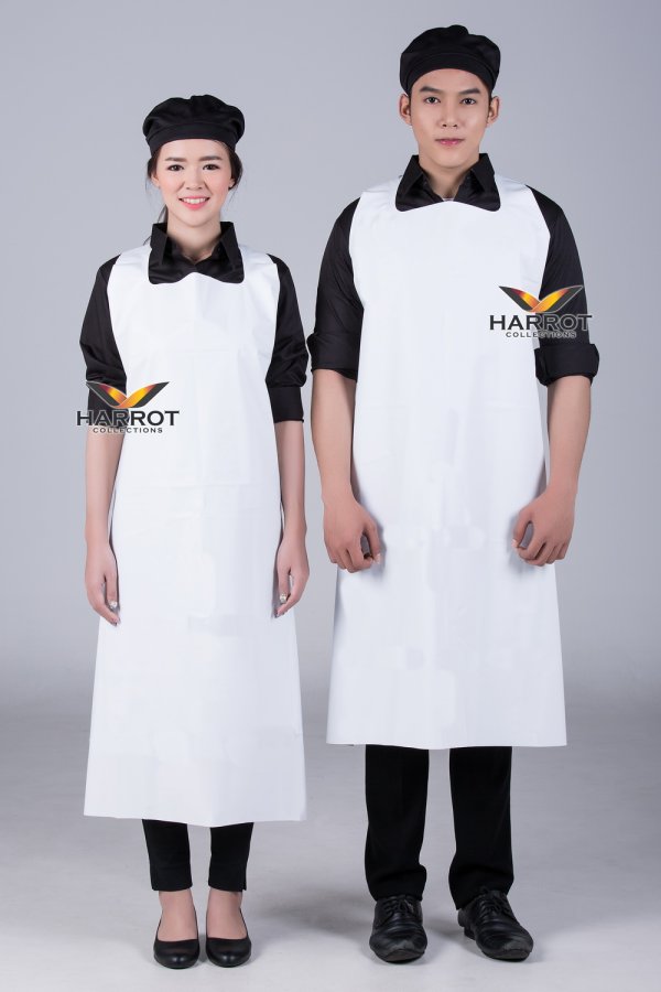 White PU Plastic Apron - harrot