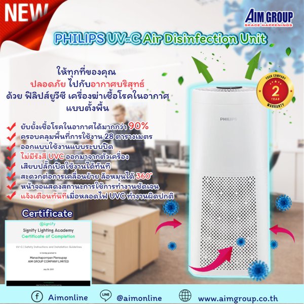 PHILIPS UV-C Air Disinfection เครื่องฆ่าเชื้อโรคในอากาศ - aimgroup