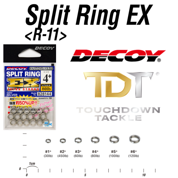 DECOY R-11 SPLIT RING EX #1-6+ สปริทริง งานเหยื่อปลอม ญี่ปุ่นแท้ 100% touchdowntackle デコイ R-11 スプリットリングEX #1