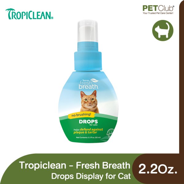 Tropiclean Fresh Breath Drops Display for Cat [2.2Oz.]