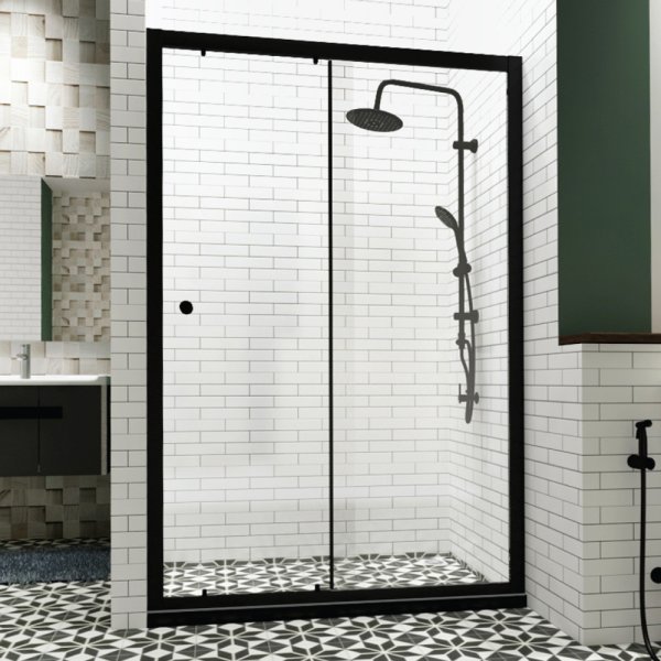 SLIDE DOOR + SHOWER EDGE (BLACK) - wspbath