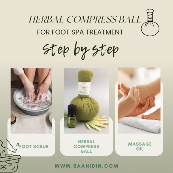 How to use herbal compress ball for foot spa treatment - baanidin