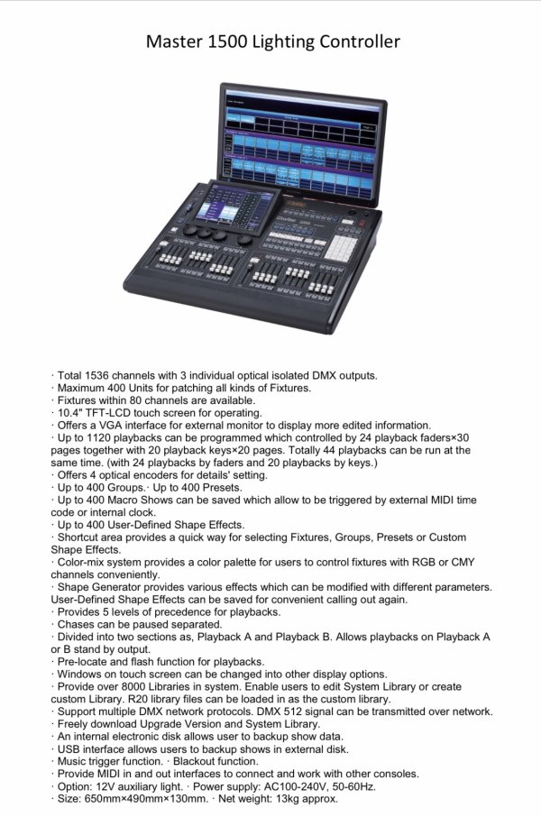 CODE MASTER 1500 - tprojectlight