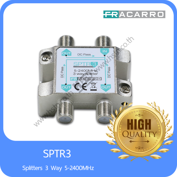 SPTR3 Fracarro Splitters 3 Way for TV and Satellite 52400MHz Standard EN 500834 & EN 500832