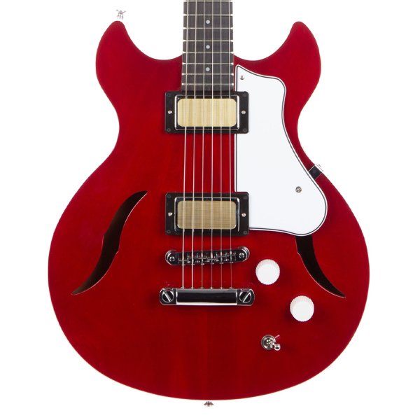 Harmony Standard Comet Electric Guitar w/Case, RW FB, Trans Red