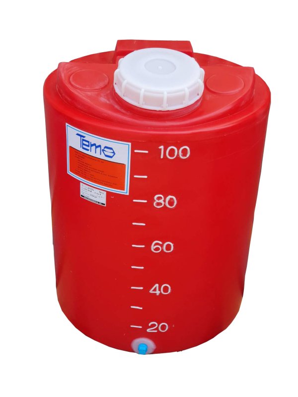 PE Tank 100 liter PE tank, 4mm thick red TEMA with scale to indicate