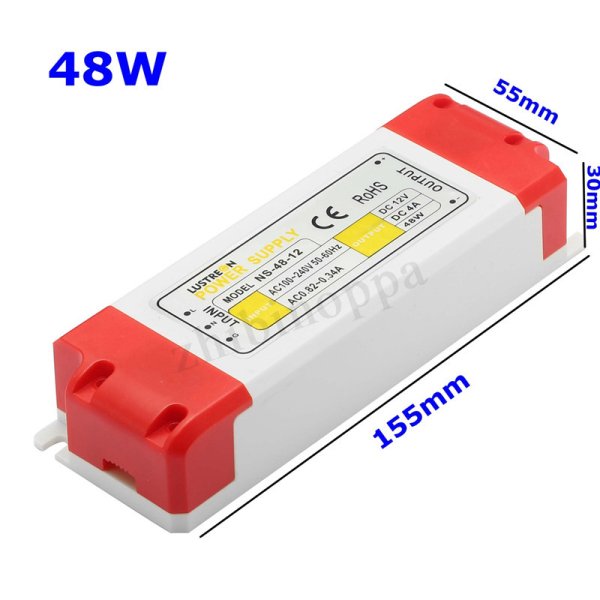 หม้อแปลง48W DC 12V LED Driver Power Supply Adapter Transformer สำหรับ