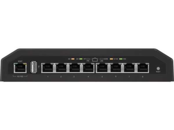 EdgeSwitch 8 XP (ES-8XP) - 8-Port Gigabit 1000 Mbps, 24/48VDC Passive ...