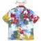 เสื้อฮาวาย เสื้อครอบครัว เด็ก&ผู้ใหญ่ Hawaiian aloha Shirts (มะพร้าว Colorfull พื้นขาว)