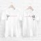 His & Her Can Phone White Couple T-shirts