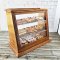 Dollhouse Miniatures Showcase with 76 Bakery Bread Pie Tart in Wood Wooden Cabinet Furniture Bakery Display Decoration