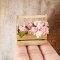 Dollhouse Miniatures Colorful Flower in Wood Basket