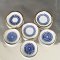 Dollhouse Miniatures Ceramic Tableware Dish Blue Floral Set 6